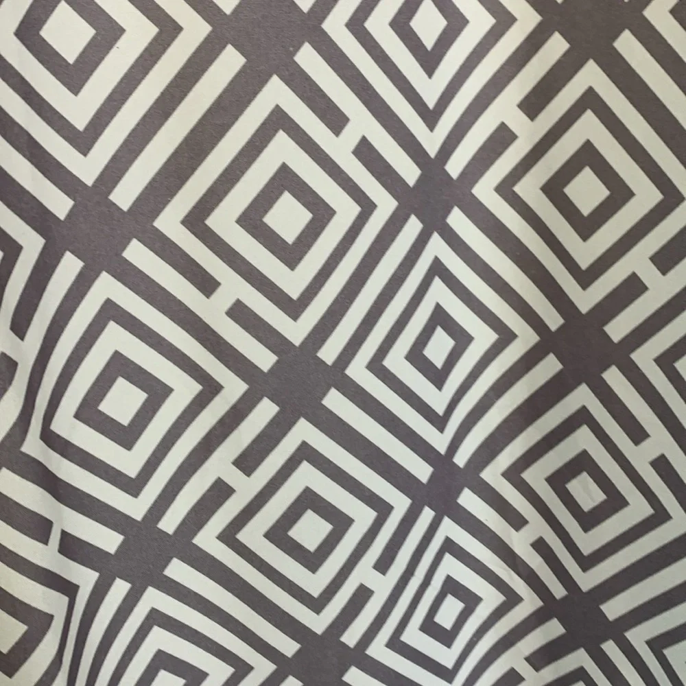 Geometric Patterned Curtains. One pair. Gray and white